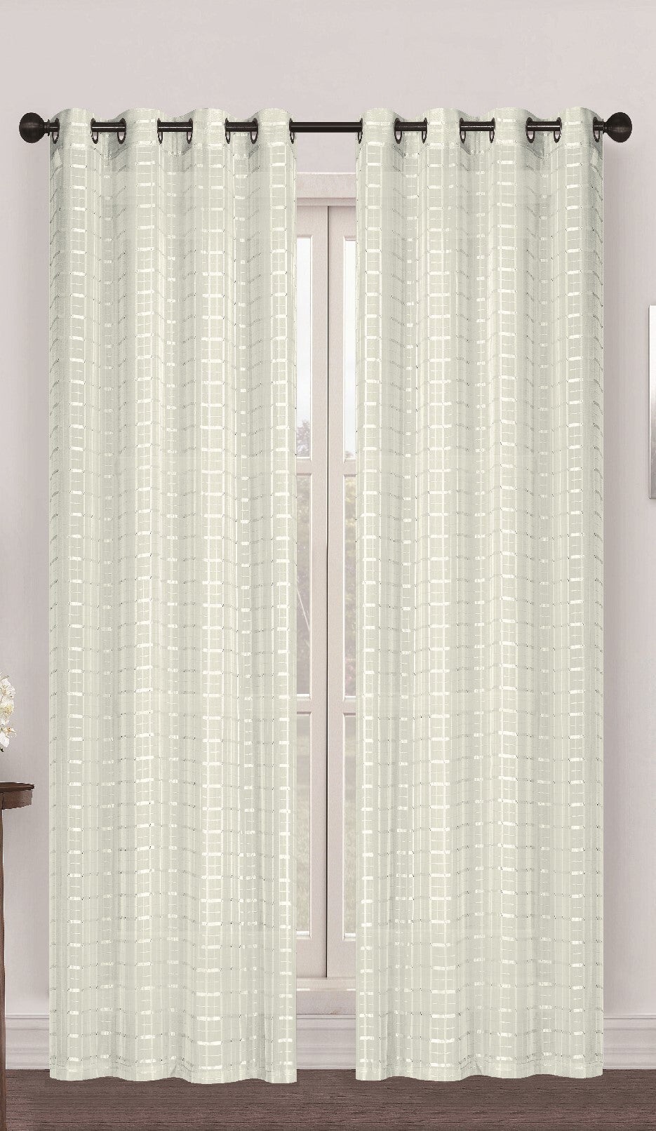 papier Sheer Honey / White パピエ CURTAINS - HONEY GROMMET | Golden Textile